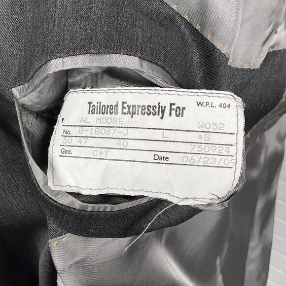 Hart Schaffner Marx Blazer Men 46 Gray Bespoke Gold Trumpeter Classic USA Jacket - Picture 10 of 16